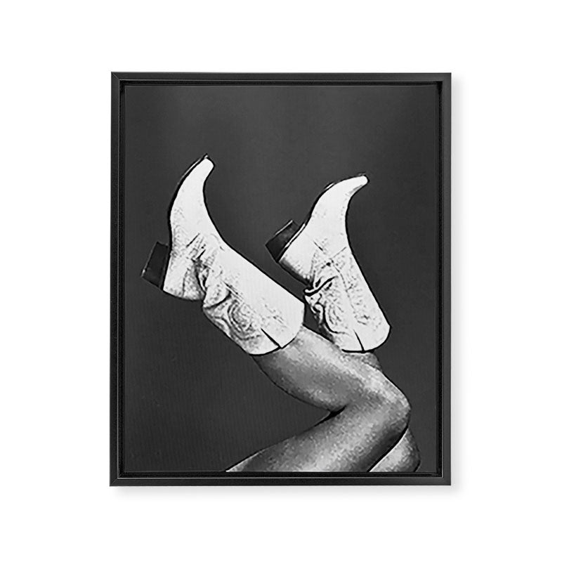 These Boots - Noir II F / Black & White Framed Canvas Print Gallery Image 6