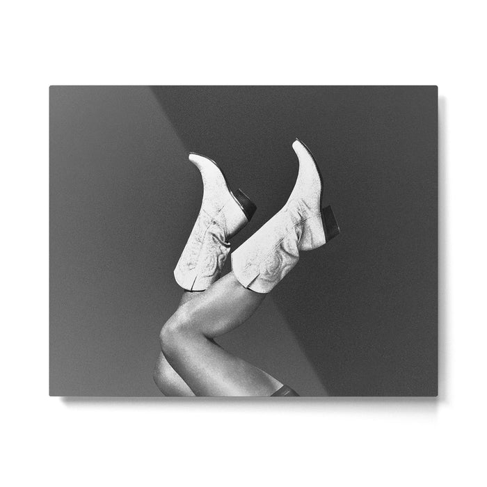 These Boots - Noir L / Black & White Metal Print Gallery Image 1