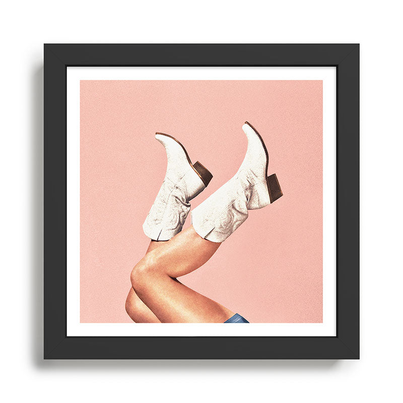 These Boots - Peach / Pink Framed Art Print Gallery Image 1