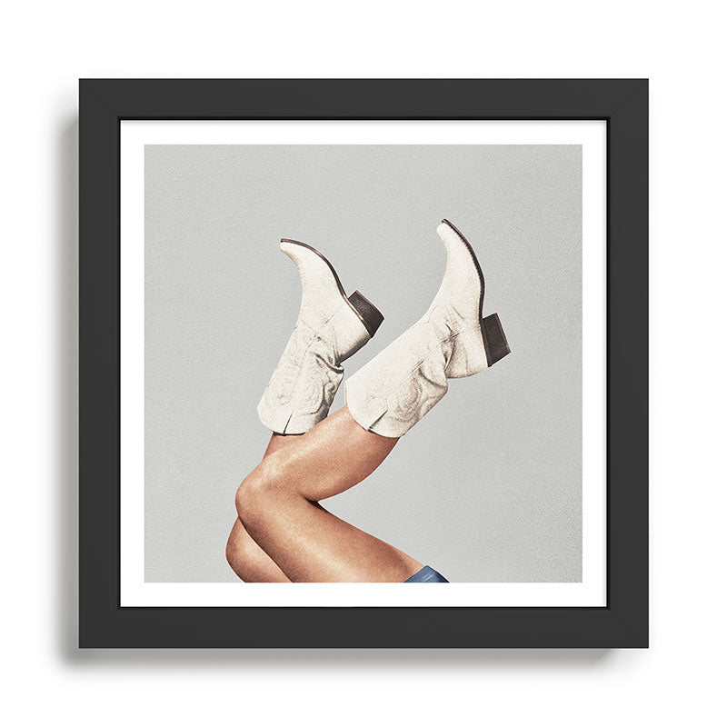 These Boots - Silver Gray Framed Art Print Gallery Image 1