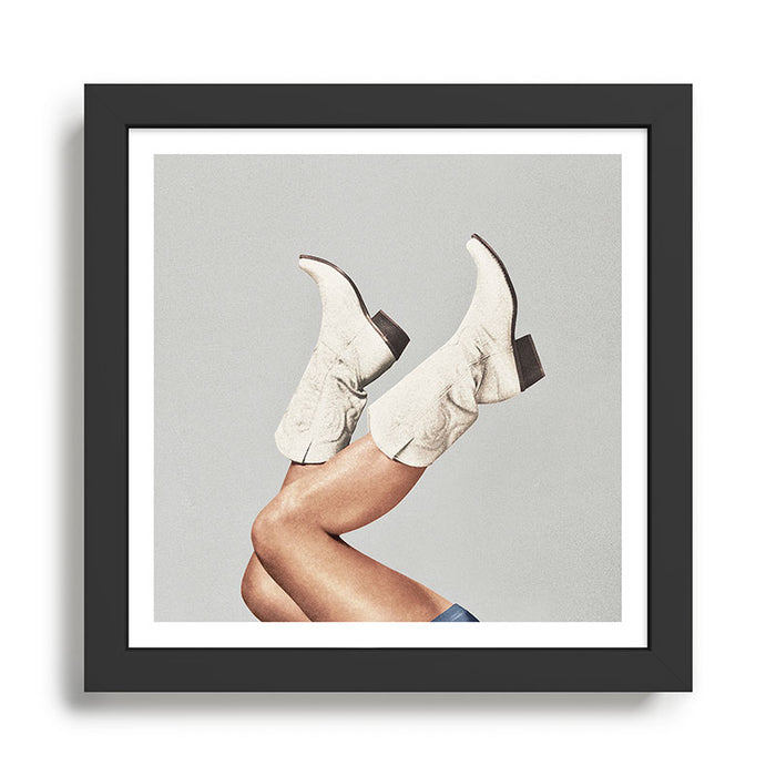 These Boots - Silver Gray Framed Art Print Gallery Image 1