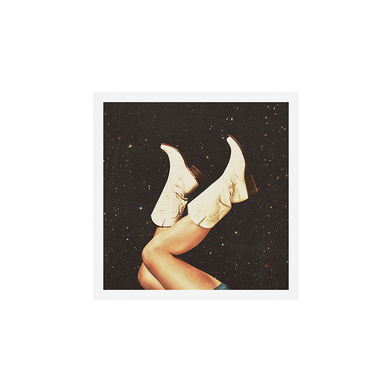 These Boots - Space & Stars Cowgirl Art Print Gallery Image 1