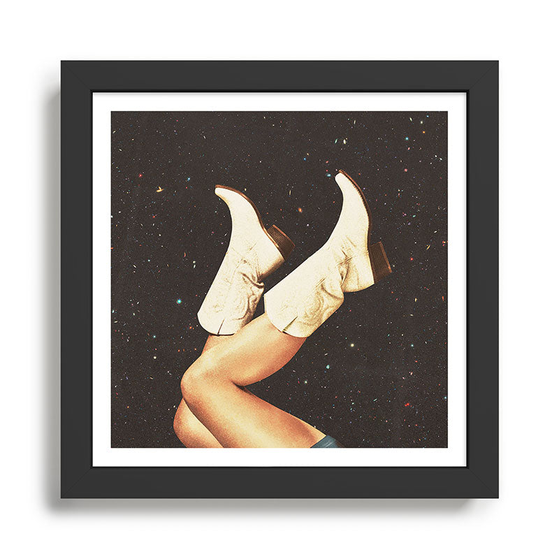 These Boots - Space & Stars Cowgirl Framed Art Print Gallery Image 1