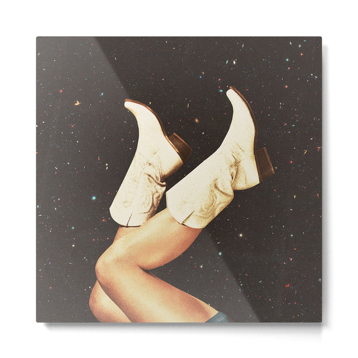 These Boots - Space & Stars Cowgirl Metal Print Gallery Image 1