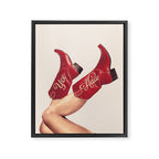 These Boots - Yeehaw Rustic Red n Neutral Framed Canvas Print Gallery Image 8