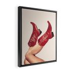 These Boots - Yeehaw Rustic Red n Neutral Framed Canvas Print Gallery Image 2