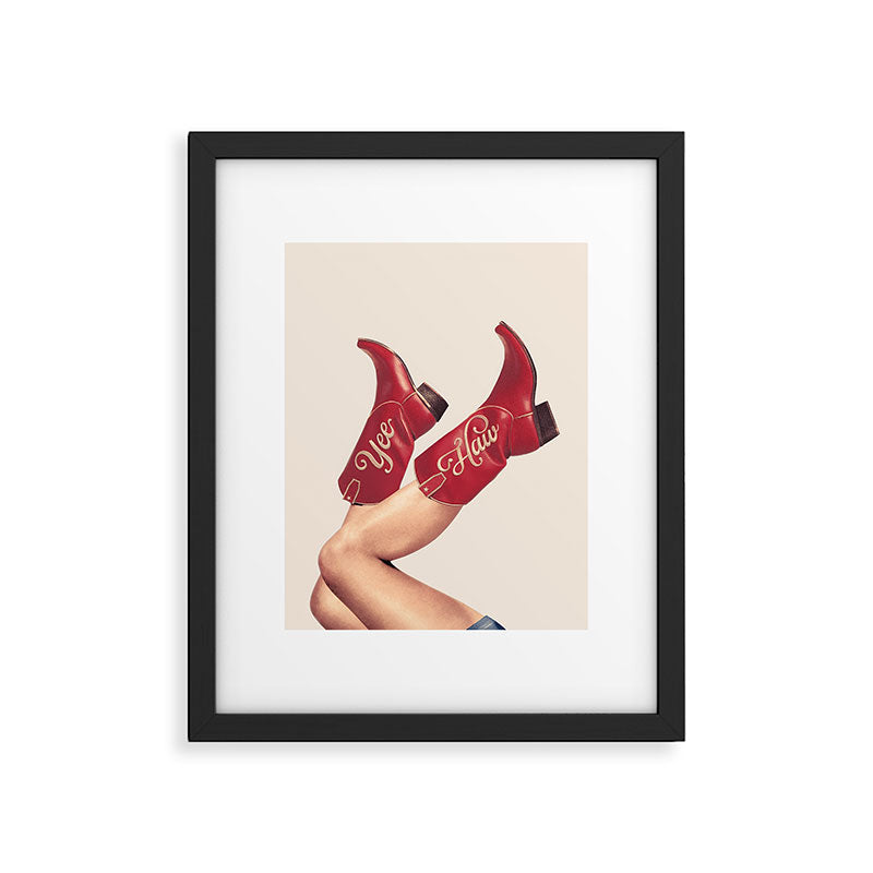These Boots - Yeehaw Rustic Red n Neutral Framed Art Print Gallery Image 6