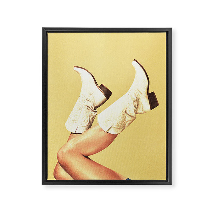 These Boots - Yellow II Framed Canvas Print Gallery Image 1