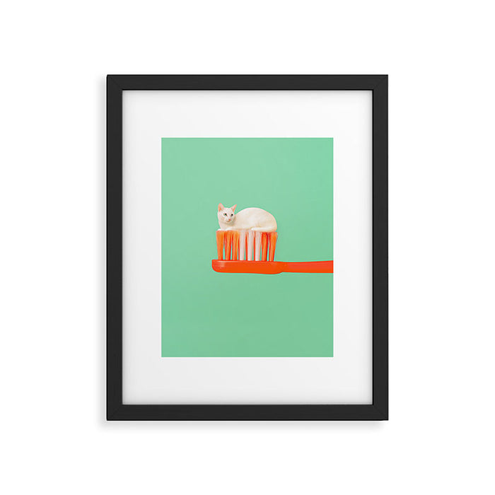 Toothpaste Cat Framed Art Print Gallery Image 1