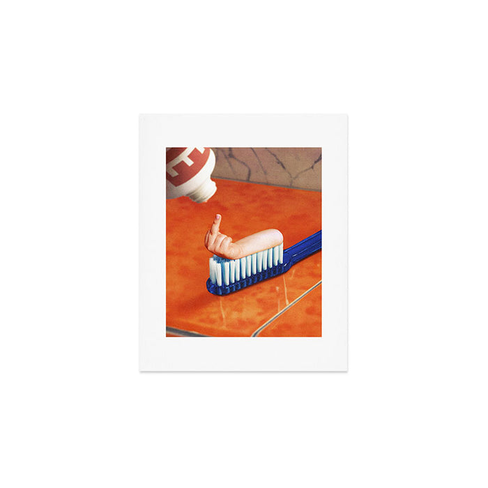 Up your mouth - Middle finger toothpaste Art Print Gallery Image 1