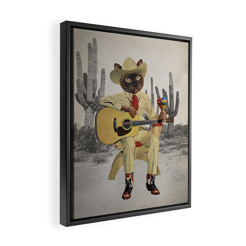 Yall Ready for This - Cat in the Desert Framed Canvas Print Gallery Image 2