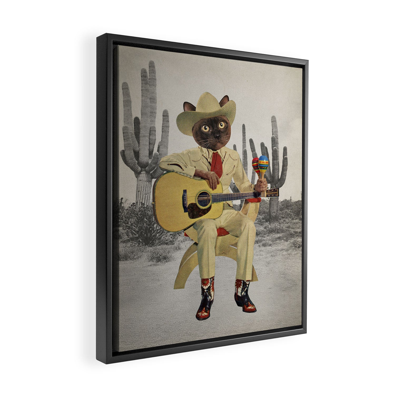 Yall Ready for This - Cat in the Desert Framed Canvas Print Gallery Image 2