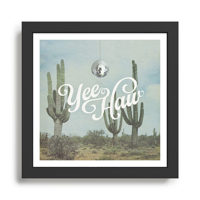 Yee Haw Disco Cactus Framed Art Print Gallery Image 1