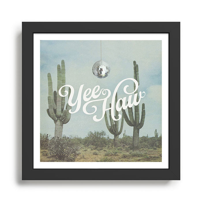 Yee Haw Disco Cactus Framed Art Print Gallery Image 1
