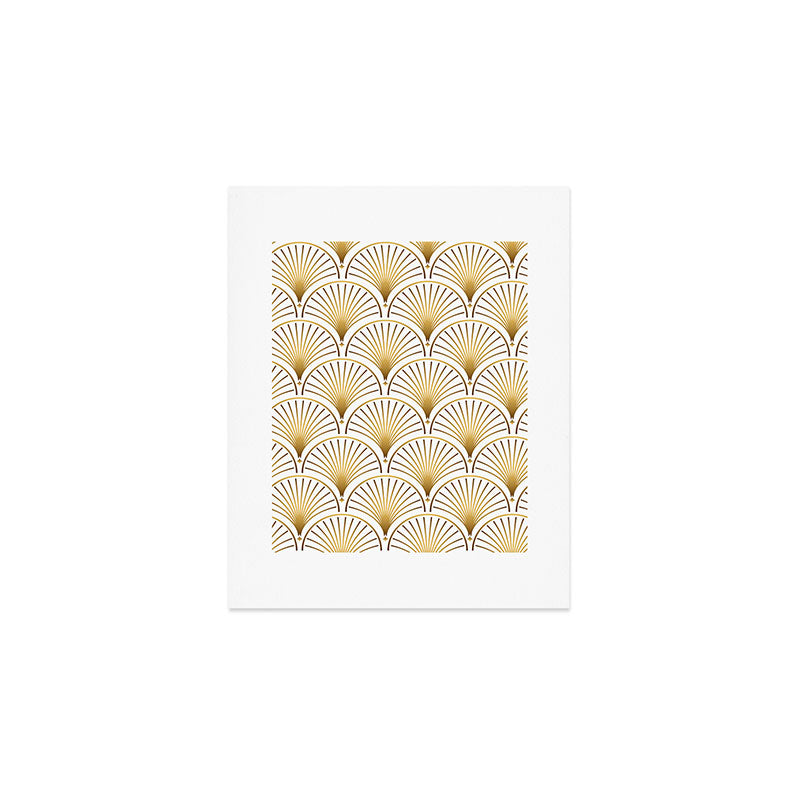Art Deco Gold Geometric Pattern With Gold Shimmer Art Print Gallery Image 1