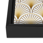 Art Deco Gold Geometric Pattern With Gold Shimmer Framed Canvas Print Gallery Image 3