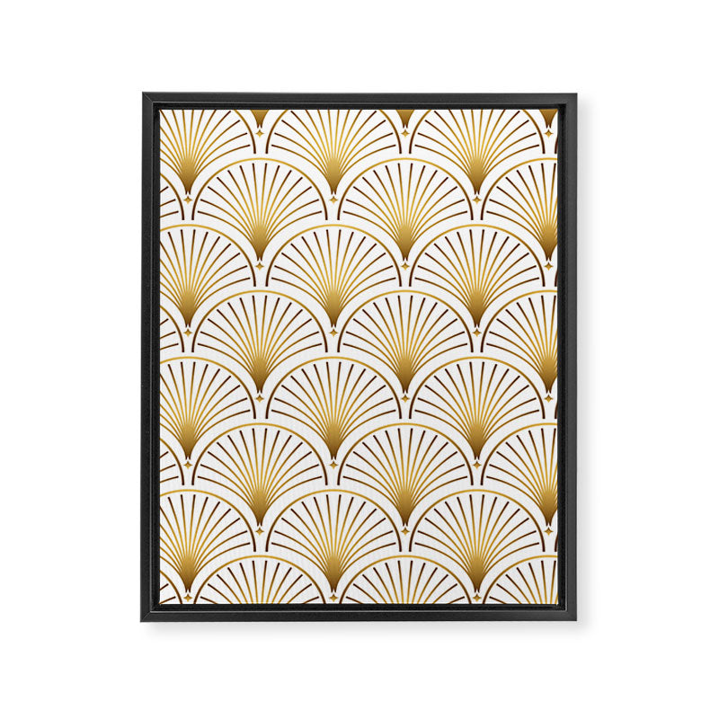 Art Deco Gold Geometric Pattern With Gold Shimmer Framed Canvas Print Gallery Image 8