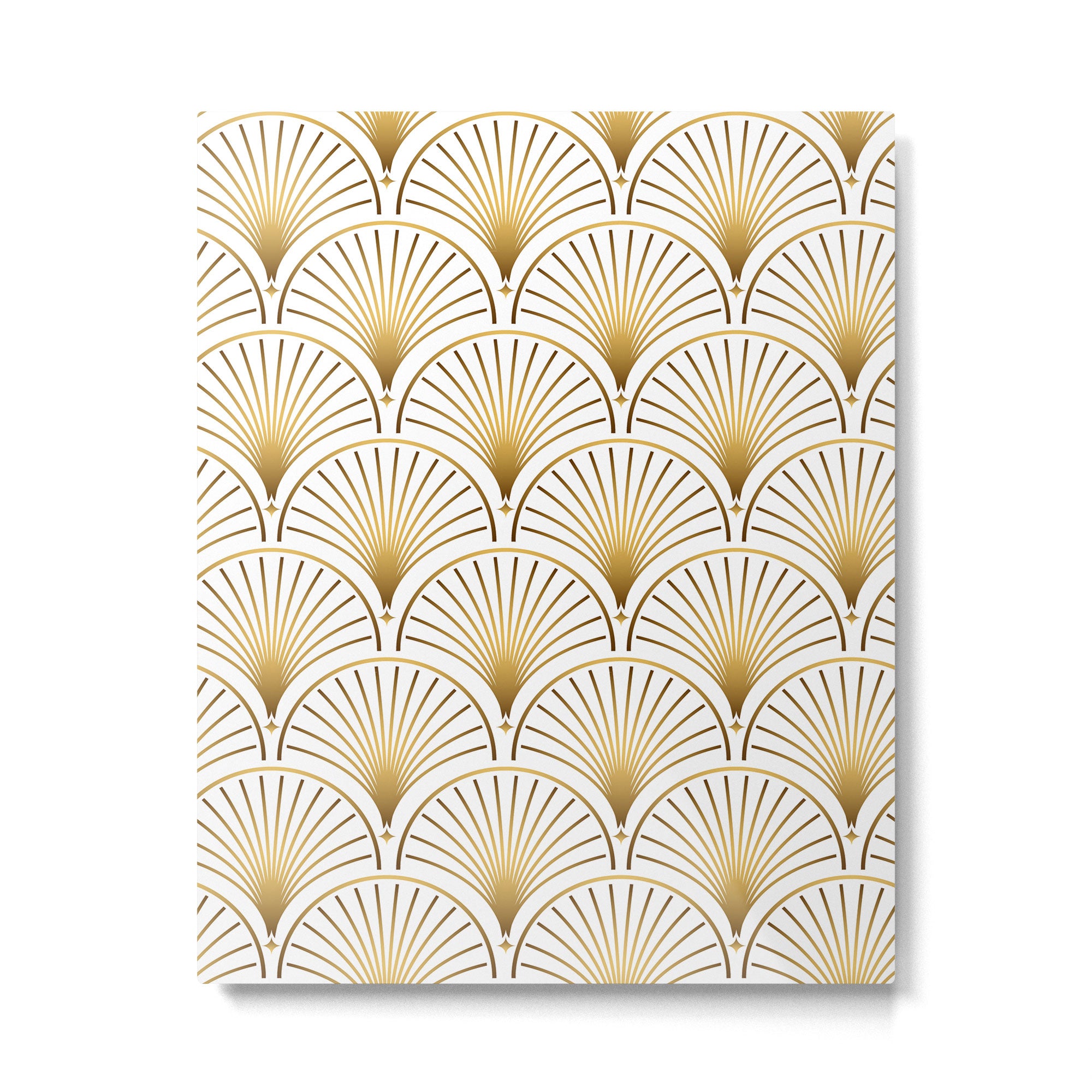 Art Deco Gold Geometric Pattern With Gold Shimmer Metal Print Gallery Image 6