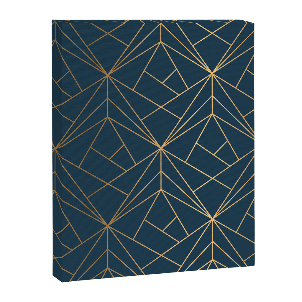 Benjamin Moore Hidden Sapphire Gold Geometric Pattern With White Shimmer Canvas Print Gallery Image 8