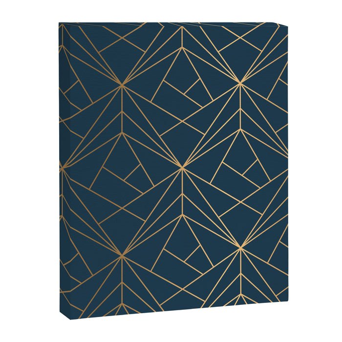 Benjamin Moore Hidden Sapphire Gold Geometric Pattern With White Shimmer Canvas Print Gallery Image 1