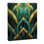 Gatsby Inspired Dark Green Gold Art Deco Pattern Canvas Print Gallery Image 6