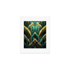 Gatsby Inspired Dark Green Gold Art Deco Pattern Art Print Gallery Image 1
