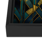 Gatsby Inspired Dark Green Gold Art Deco Pattern Framed Canvas Print Gallery Image 3