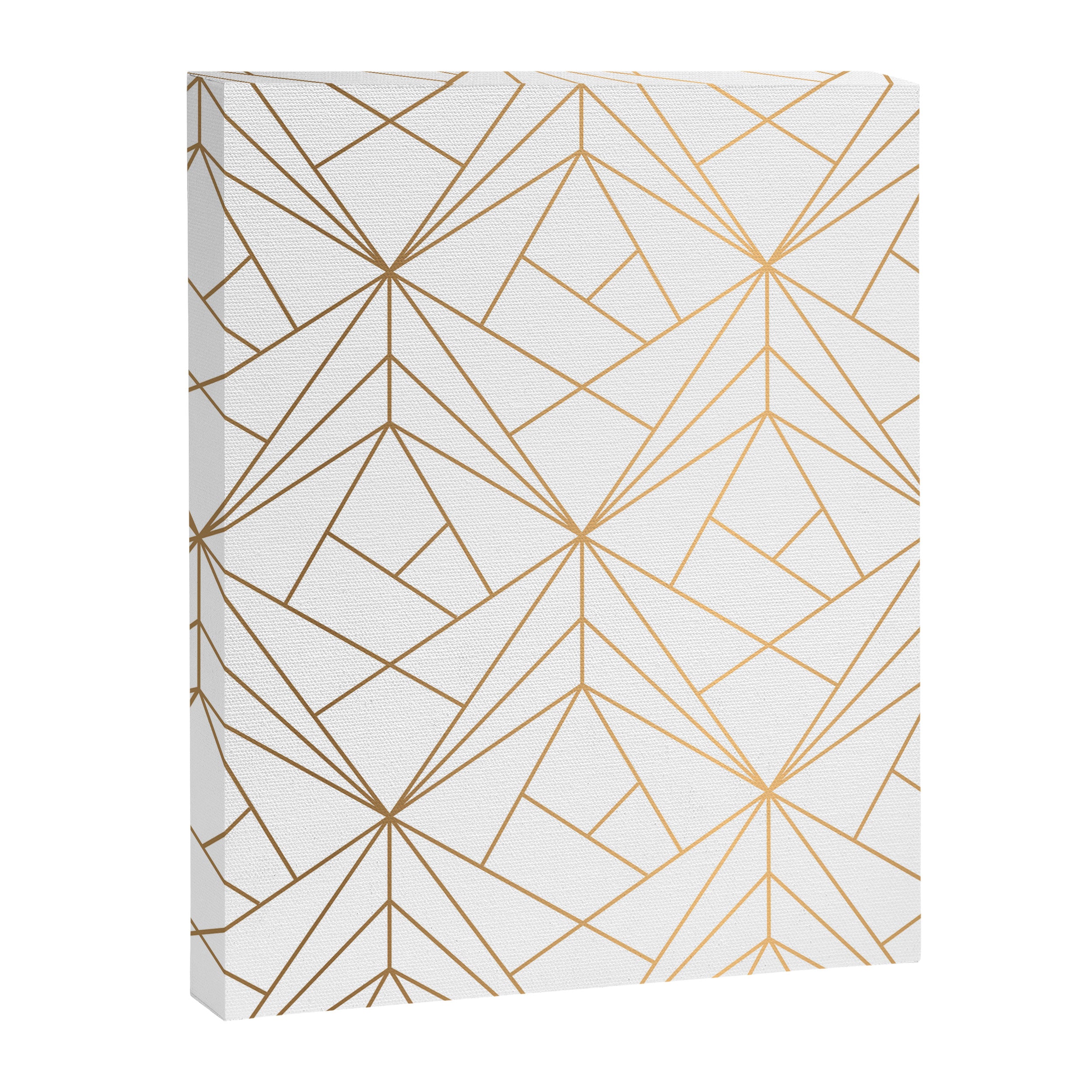 Geometric Gold Pattern With White Shimmer Canvas Print Gallery Image 8