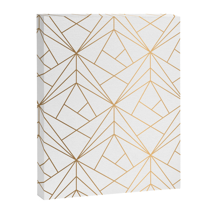 Geometric Gold Pattern With White Shimmer Canvas Print Gallery Image 1