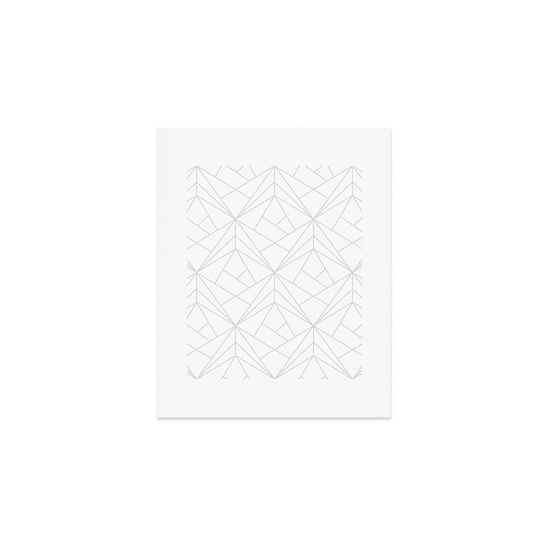 Geometric Soft Grey Silver Modern Pattern Art Print Gallery Image 1