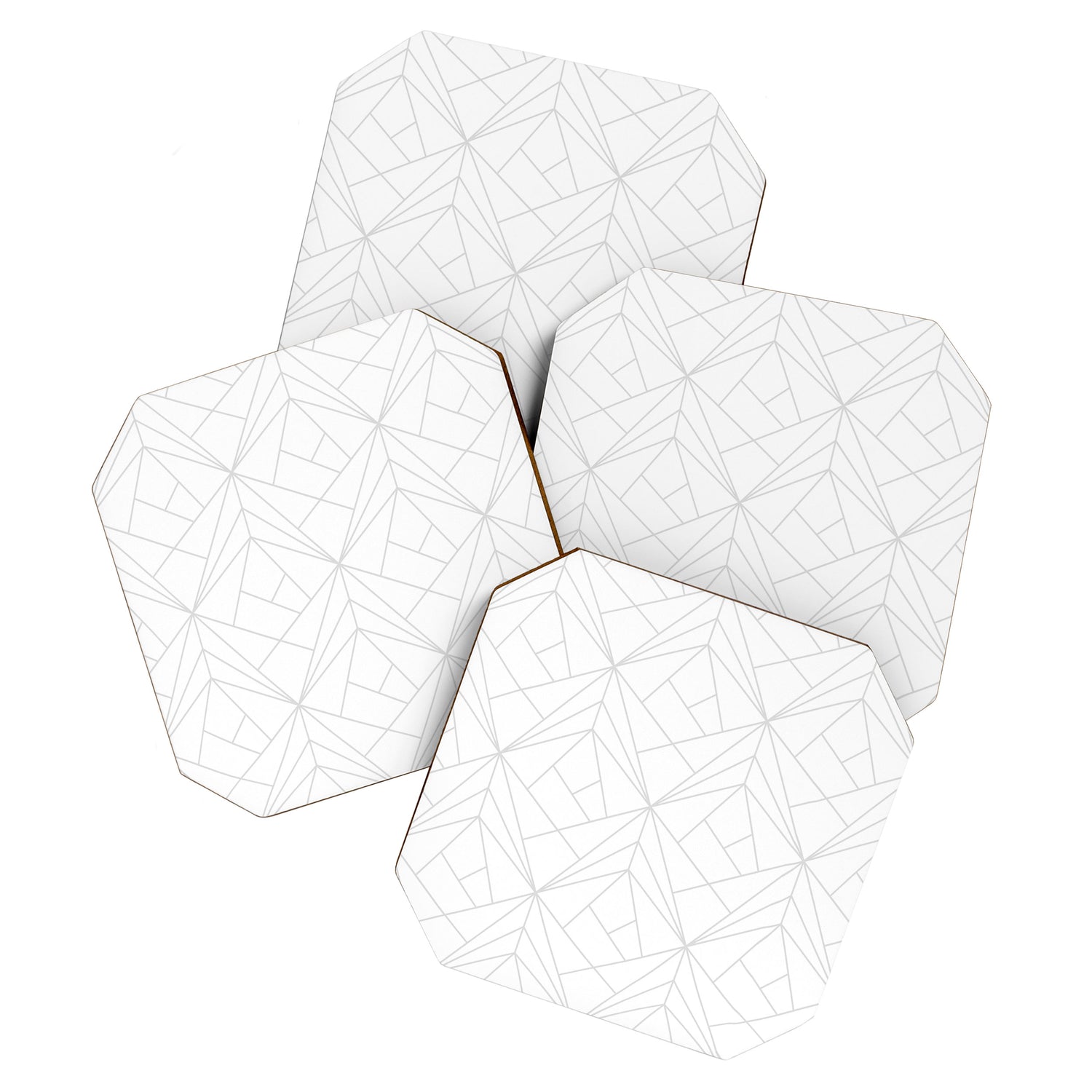 Geometric Soft Grey Silver Modern Pattern Coaster Gallery Image 1