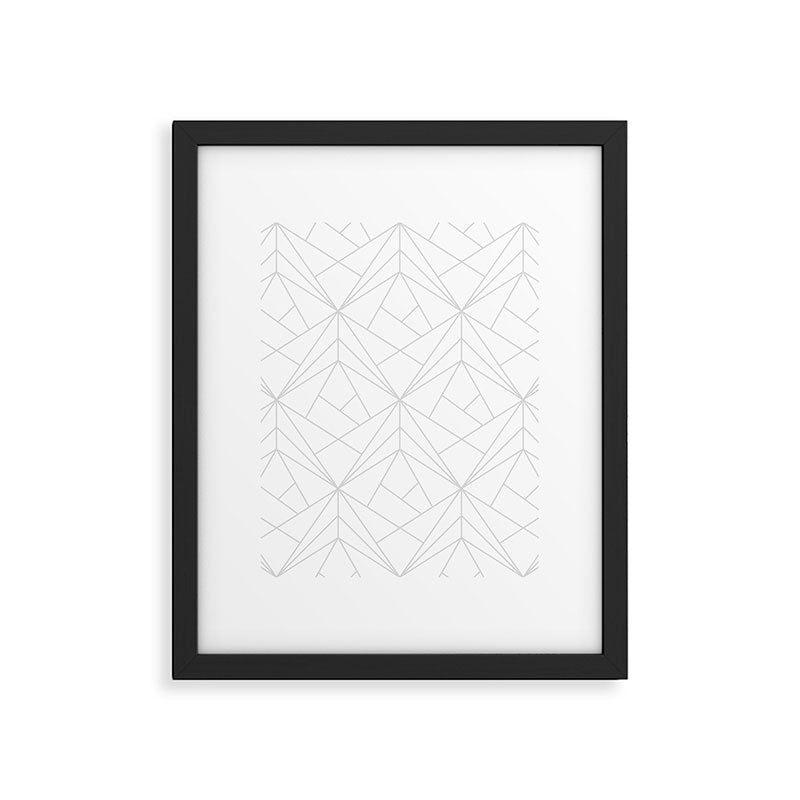 Geometric Soft Grey Silver Modern Pattern Framed Art Print Gallery Image 6