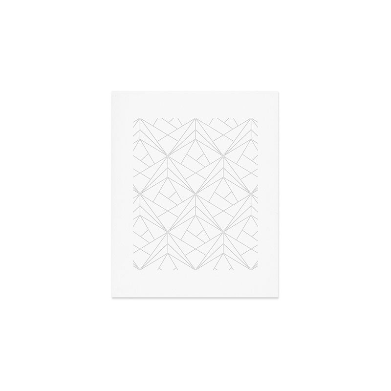 Geometric White Gray Modern Pattern  Art Print Gallery Image 1