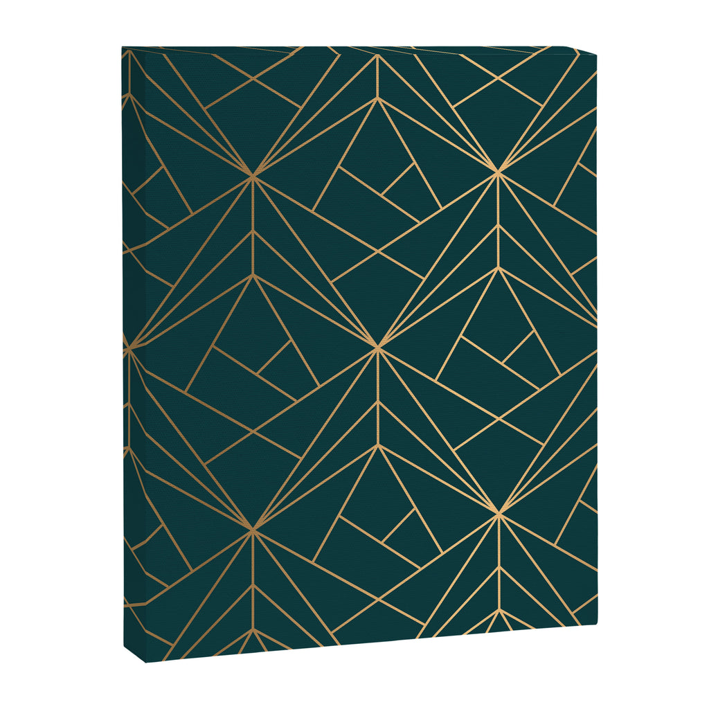 Hidden Sapphire Geometric Gold Pattern With White Shimmer  Canvas Print Gallery Image 8