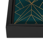 Hidden Sapphire Geometric Gold Pattern With White Shimmer  Framed Canvas Print Gallery Image 3