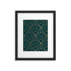 Hidden Sapphire Geometric Gold Pattern With White Shimmer  Framed Art Print Gallery Image 6