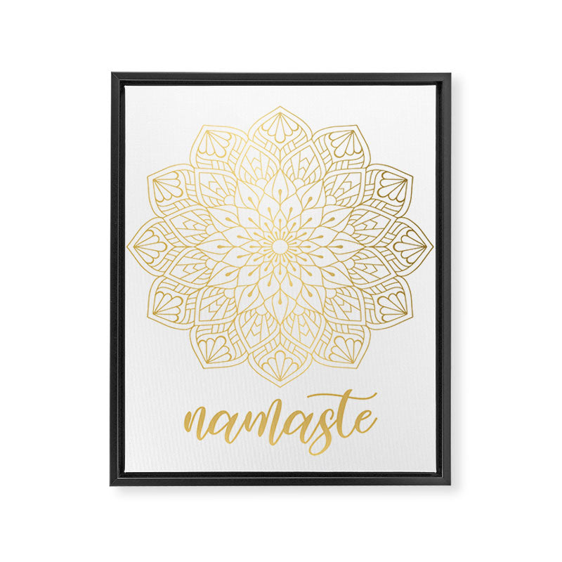 Namaste Gold Mandala Design Framed Canvas Print Gallery Image 8