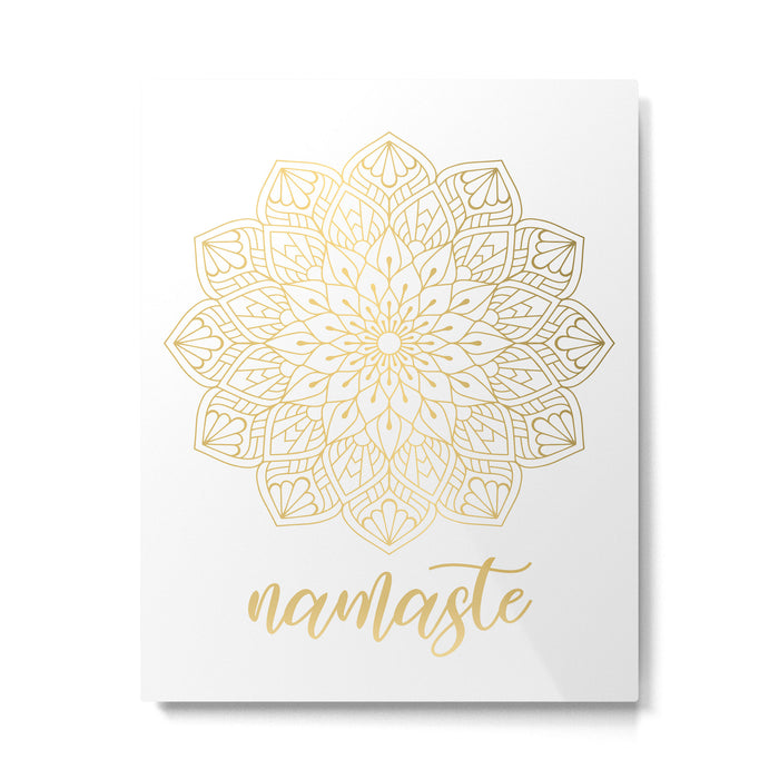 Namaste Gold Mandala Design Metal Print Gallery Image 1