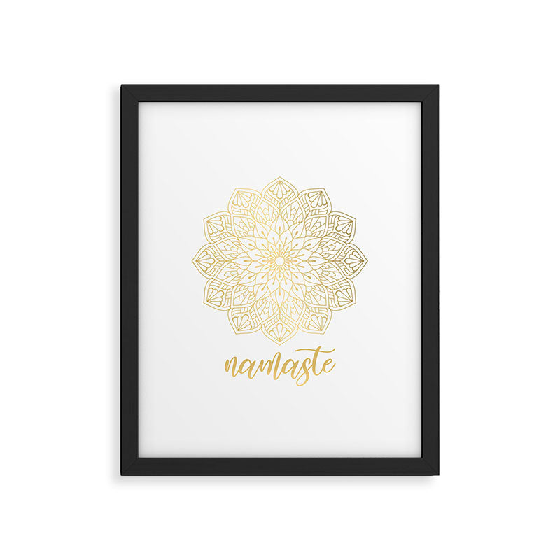 Namaste Gold Mandala Design Framed Art Print Gallery Image 6