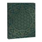 The Flower of Life Gold Mandala On Dark Green Canvas Print Gallery Image 8