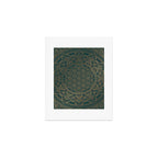 The Flower of Life Gold Mandala On Dark Green Art Print Gallery Image 1