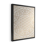 The Flower of Life Gold Mandala Pattern With White Shimmer Framed Canvas Print Gallery Image 2
