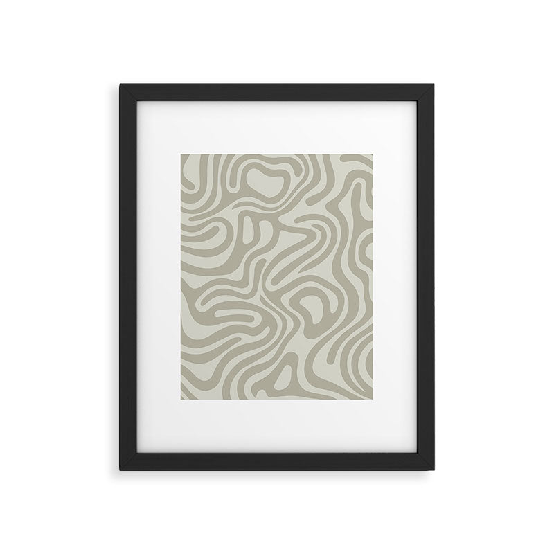 Abstract wavy beige Framed Art Print Gallery Image 6