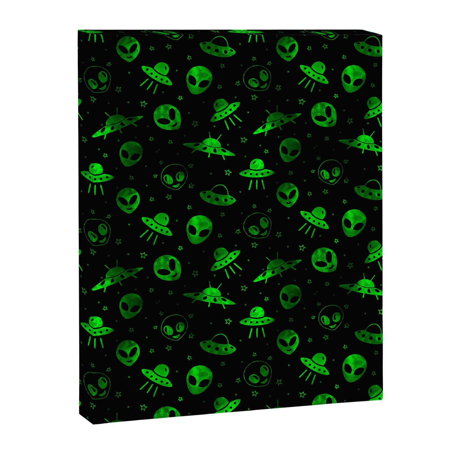 Aliens and UFOs Pattern Canvas Print Gallery Image 3