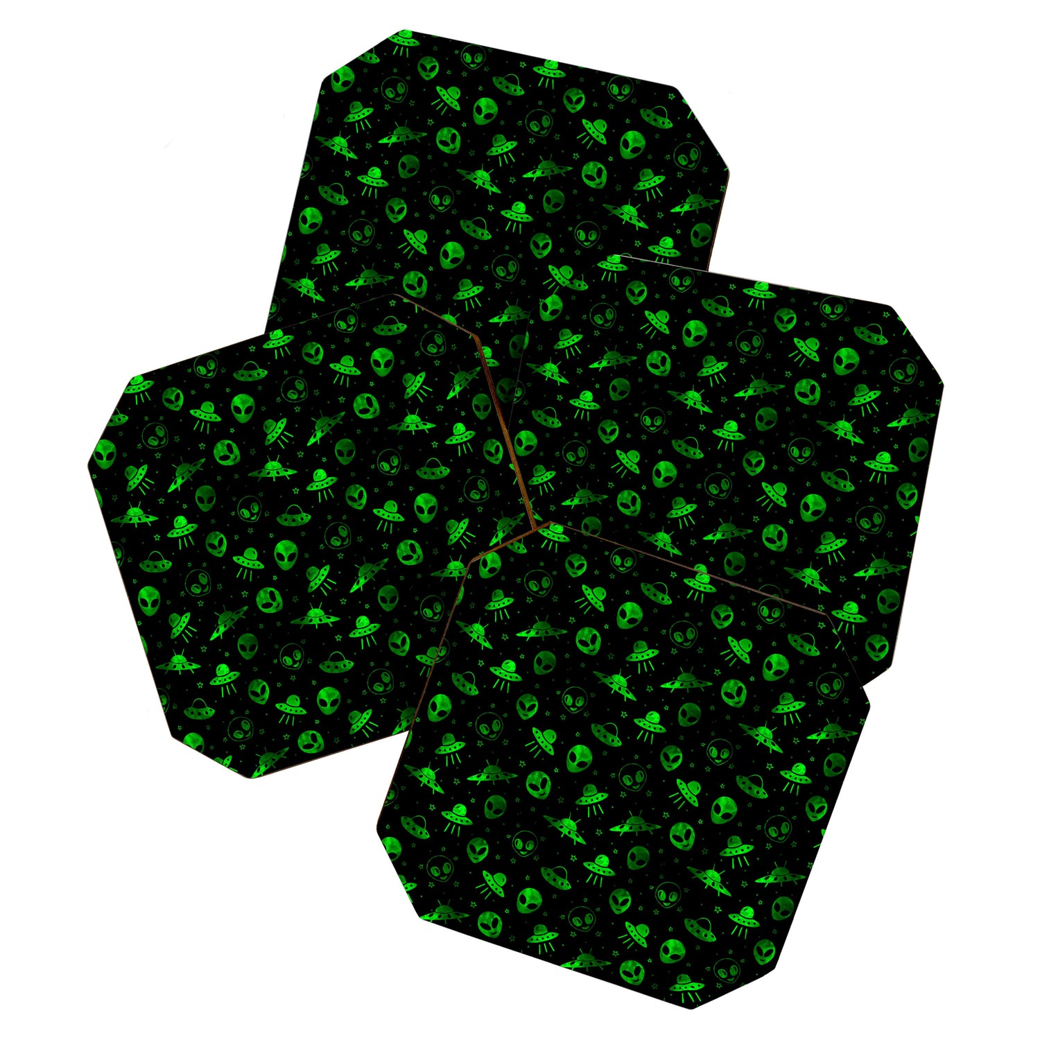 Aliens and UFOs Pattern Coaster Gallery Image 1