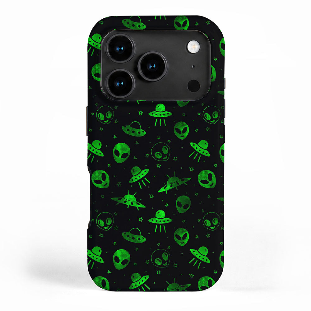 Aliens and UFOs Pattern iPhone Case Gallery Image 1