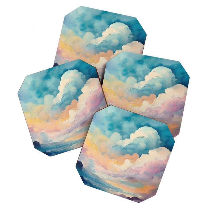 Colorful Rainbow Clouds Coaster Gallery Image 1