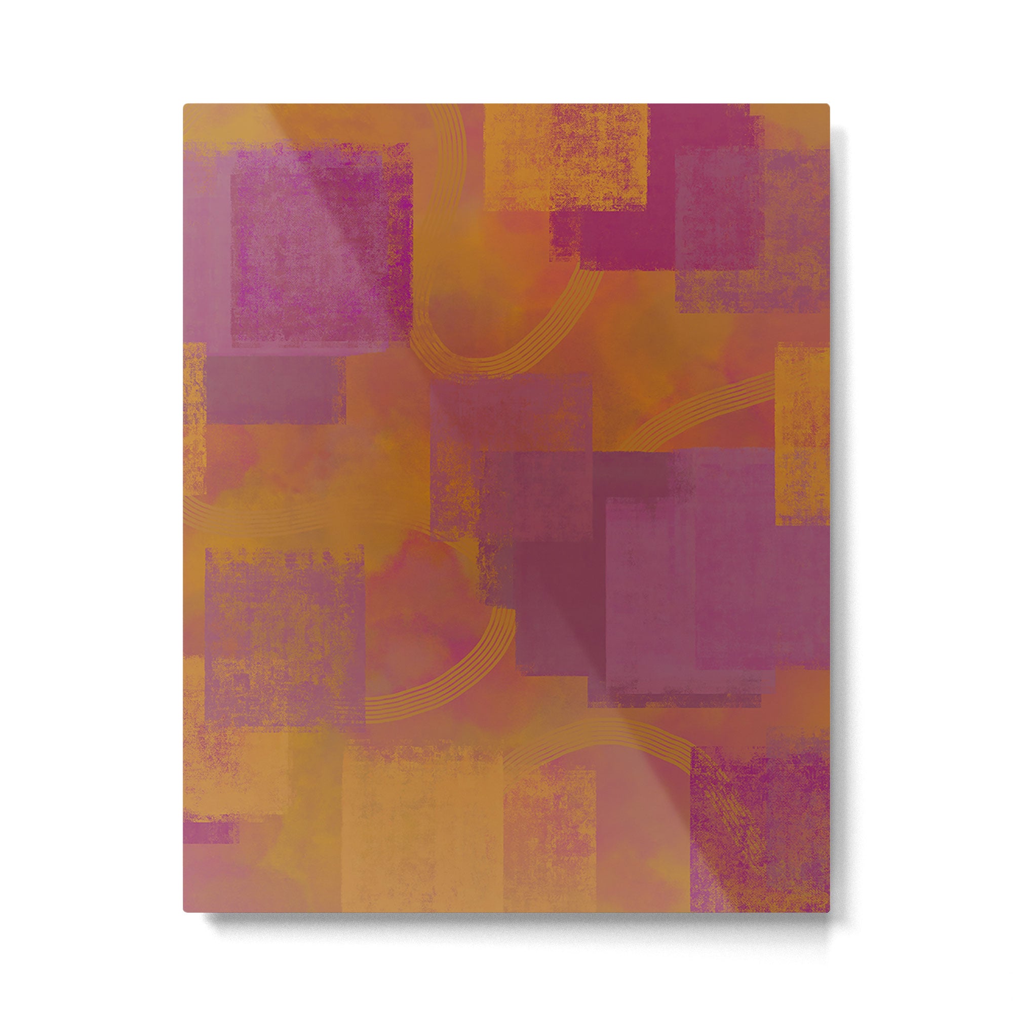 Geometric Abstract Painting - Orange and pink Metal Print Gallery Image 6