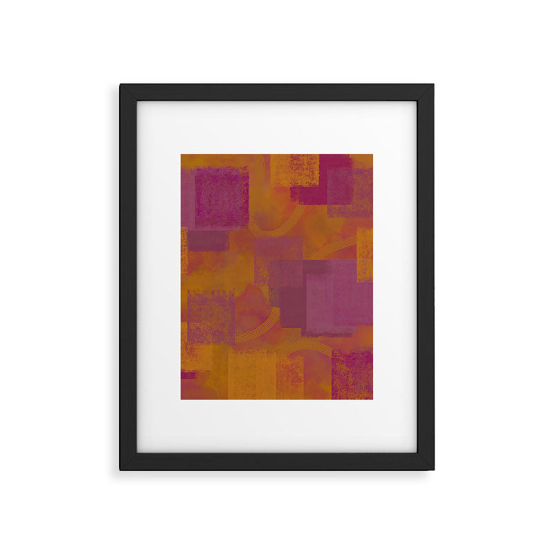 Geometric Abstract Painting - Orange and pink Framed Art Print Gallery Image 6