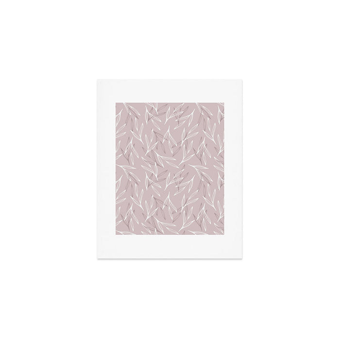 Hand drawn Leaves - Blush Pink Art Print Gallery Image 1